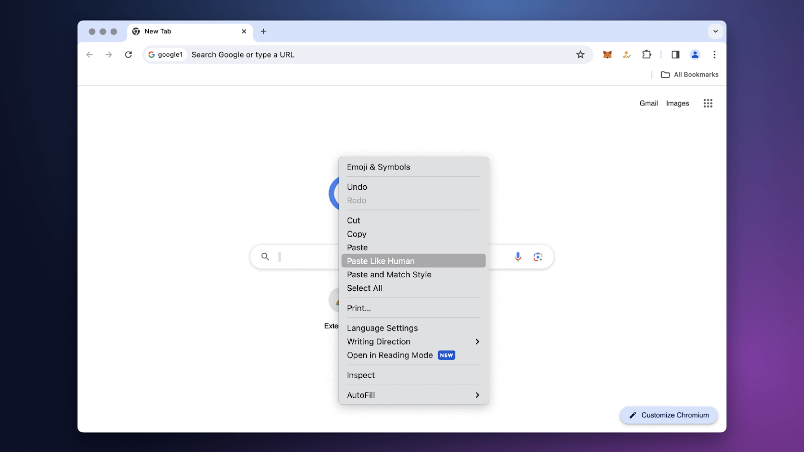 Paste like human feature
